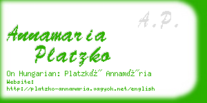 annamaria platzko business card